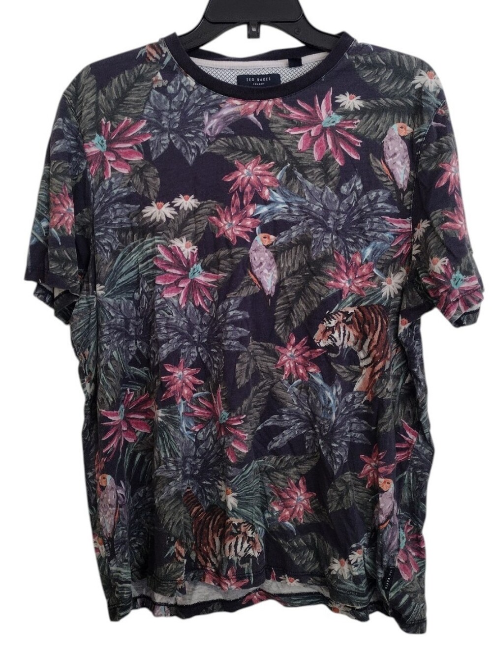 Ted Baker Tropical Tiger & Parrot Floral Tee - Multicolor Size 6 XXL
